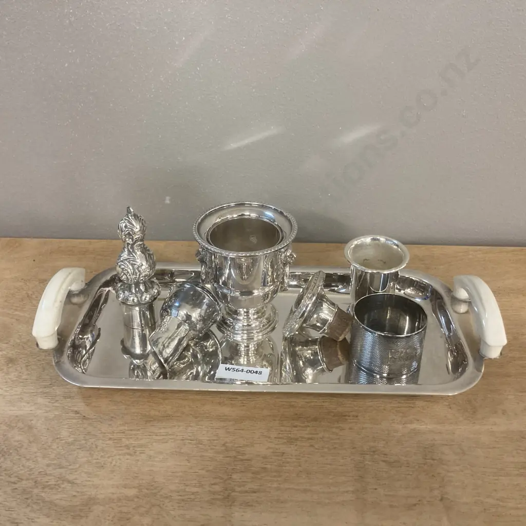 Silverware Items On Tray, 1 Hallmarked Napkin Ring Image 1++