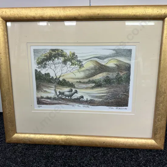 Limited Edition 19/50 Glazed Print Gilt Frame Signed By Artist Titled 'In The Shade' H48cm, W58cm. 