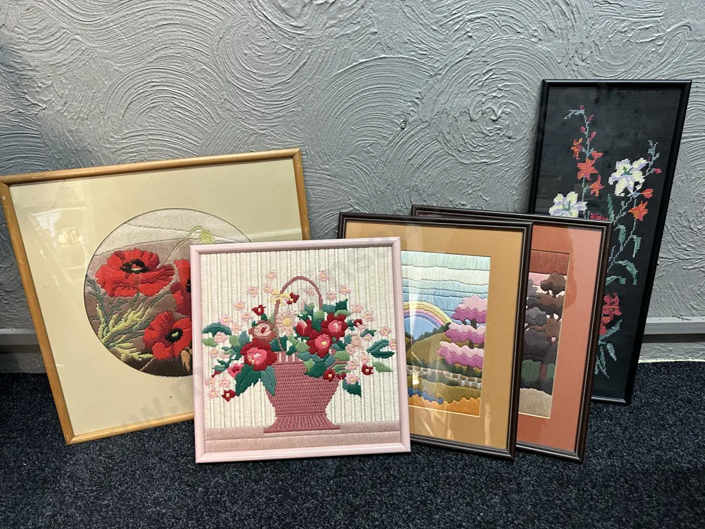 Selection Of Vintage Tapestry Artworks x5 Image 1++