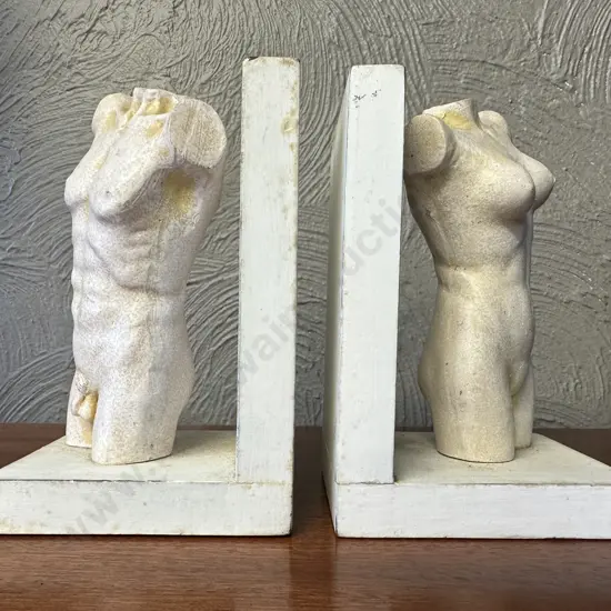 Cream Torso Bookends, H15cm