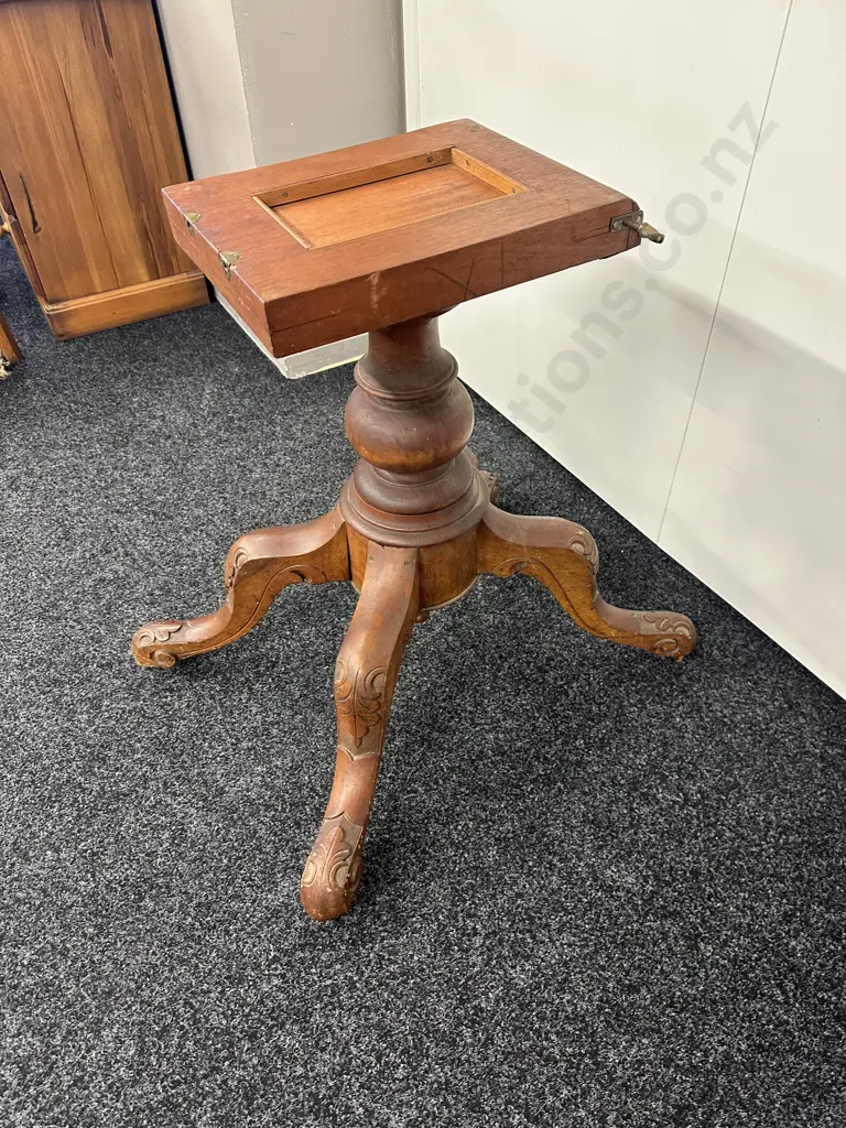 Antique Victorian Loo Table With Carving To Base, L118cm Image 1++
