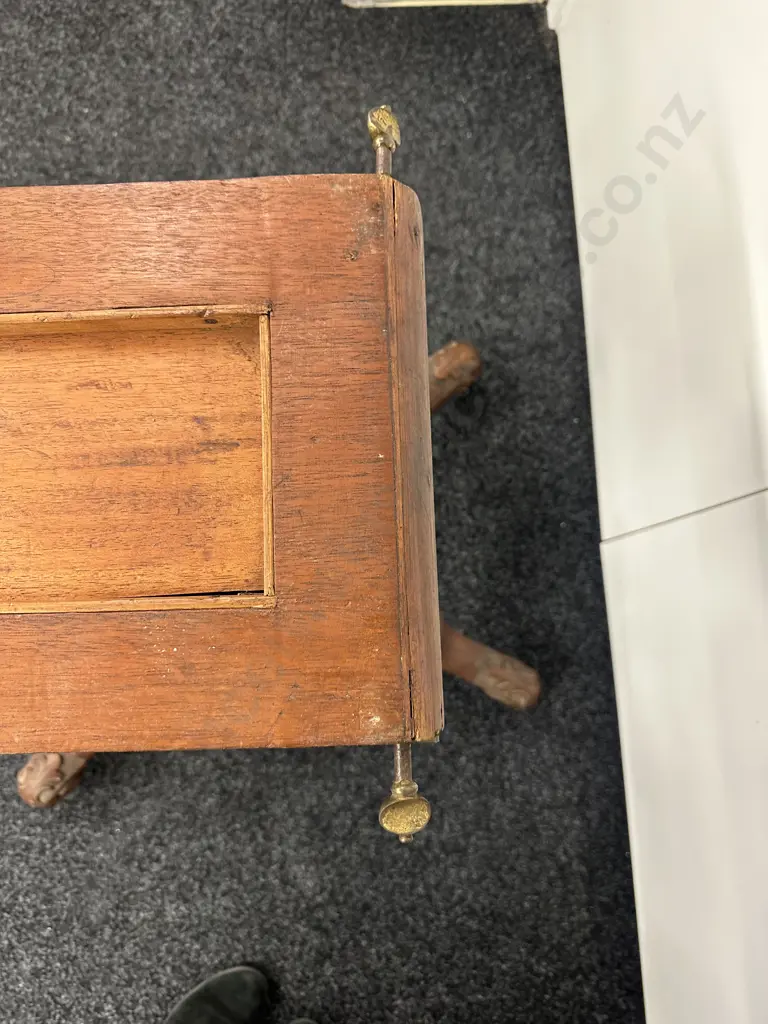 Antique Victorian Loo Table With Carving To Base, L118cm Image 1++