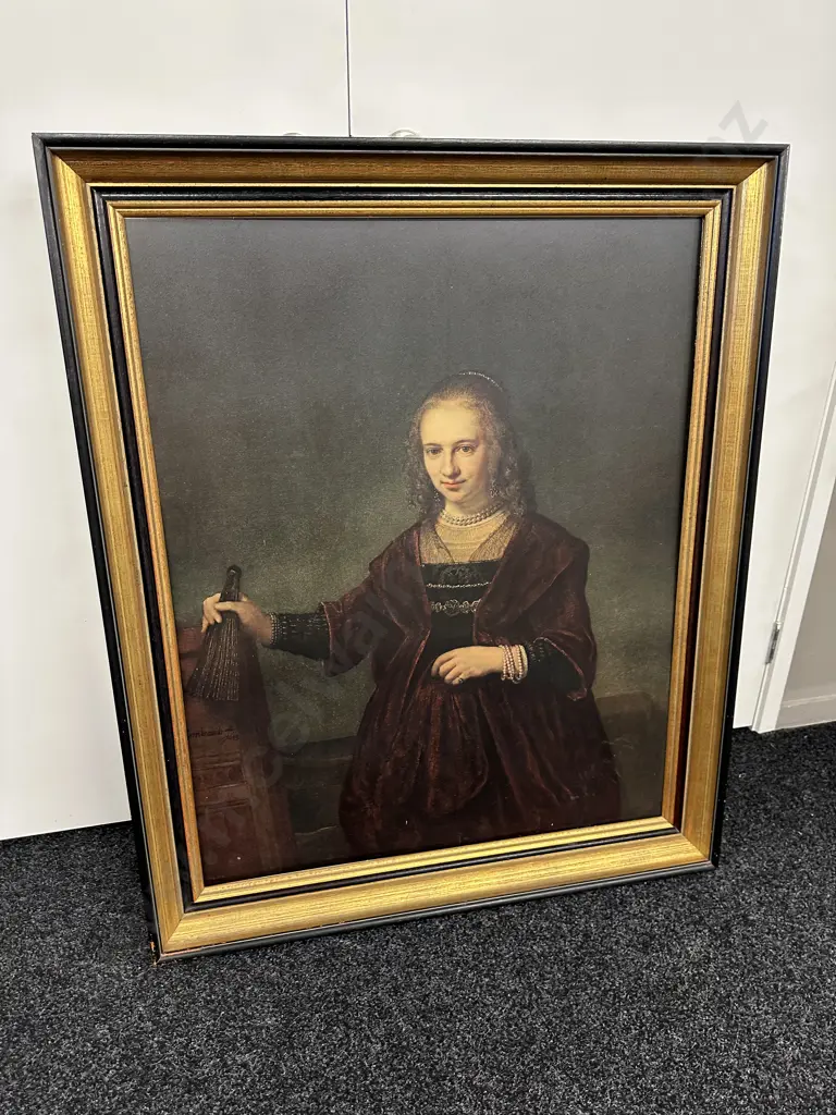Framed Print "The Admirals Wife" by Rembrandt Van Rijn (1606 - 1669), 108 x 89cm Image 1++