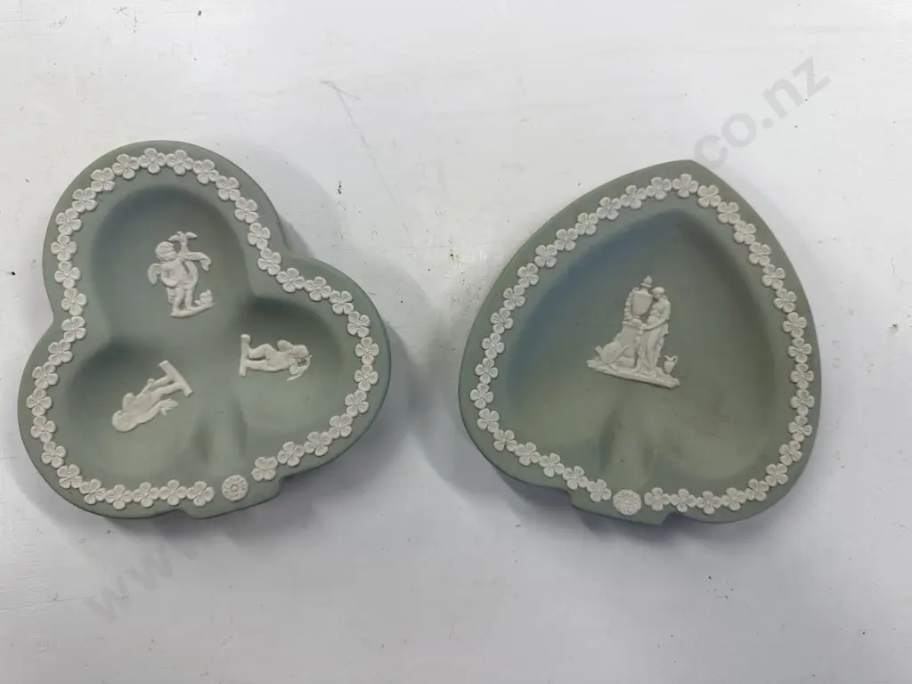 Wedgwood Jasperware Sage Green Pin Dishes 1x Stamped Dudson Image 1++