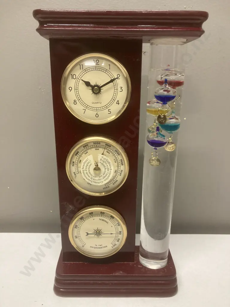 Galileo Glass Thermometers / Barometer, H31cm Image 1++