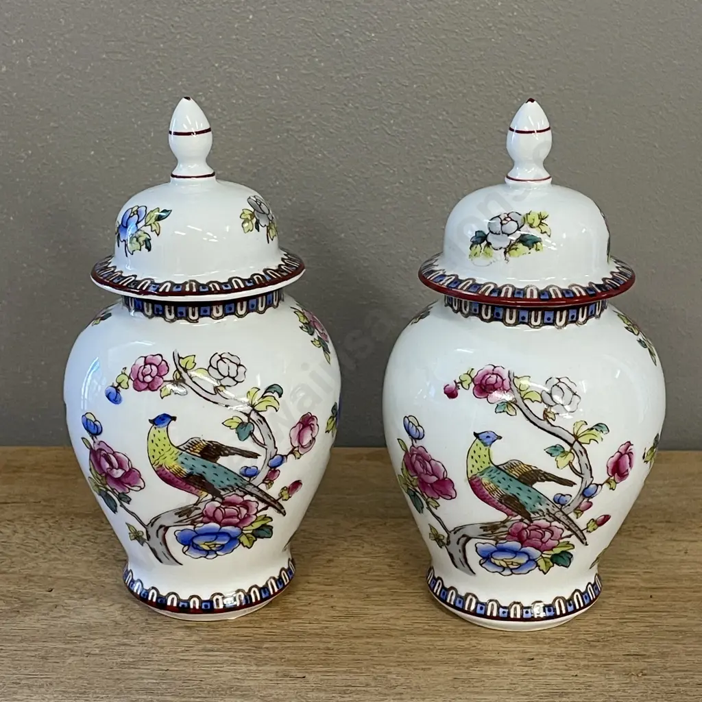 Pair of Handpainted Ginger Jars H16cm Image 1++
