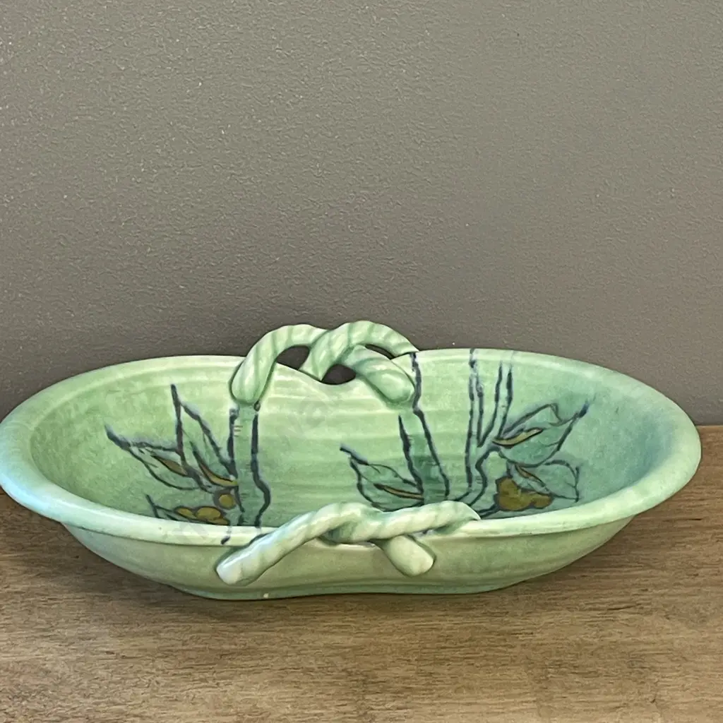 Crown Devon Handpainted Rope Handled Bowl. 28 x 20cm Image 1++