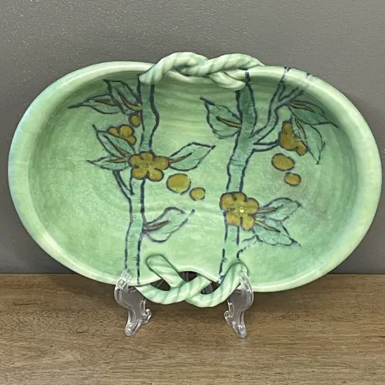 Crown Devon Handpainted Rope Handled Bowl. 28 x 20cm