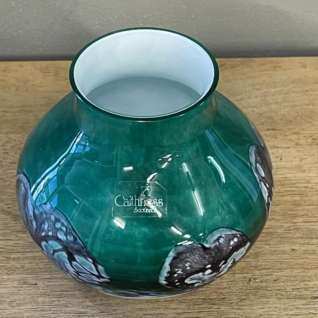 Vintage Caithness Scottish Art Glass Vase. H10cm Dia12cm Image 1++