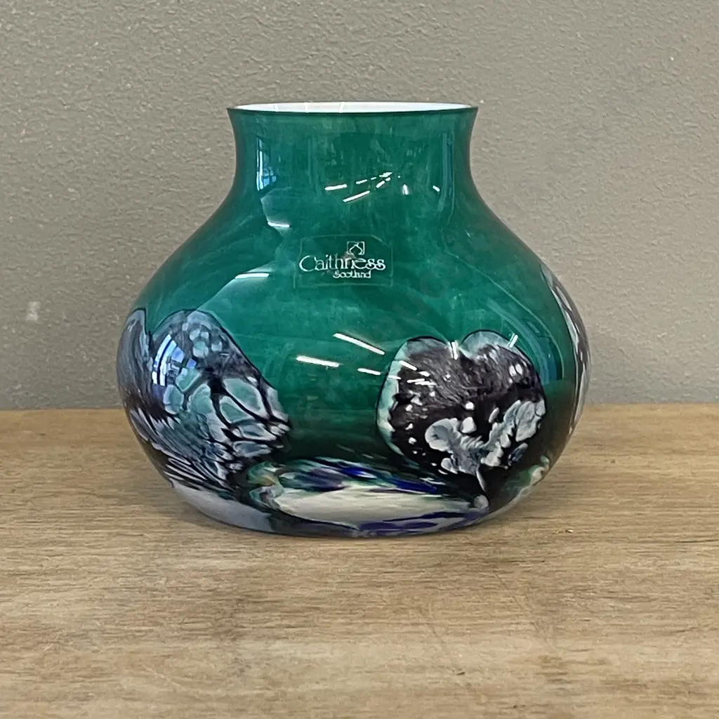 Vintage Caithness Scottish Art Glass Vase. H10cm Dia12cm Image 1++