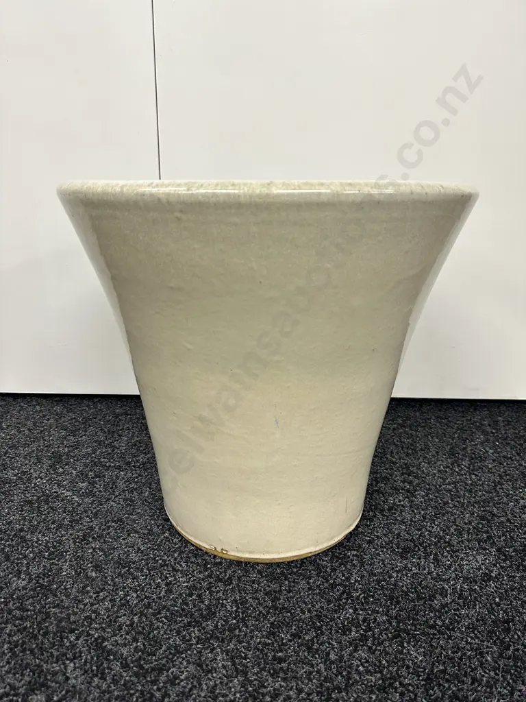 Cream Glazed Terracotta Planter 41 x 45cm Image 1++
