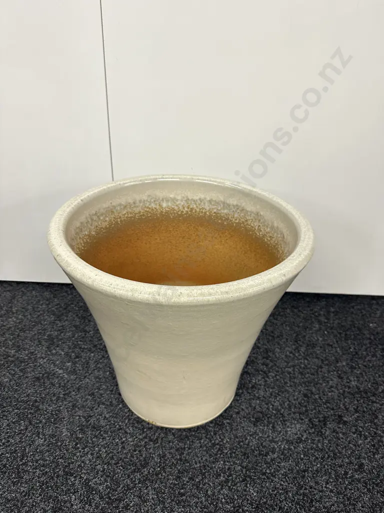 Cream Glazed Terracotta Planter 41 x 45cm Image 1++