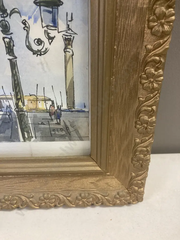 Framed Artwork Signed By The Artist In Antique Frame Image 1++