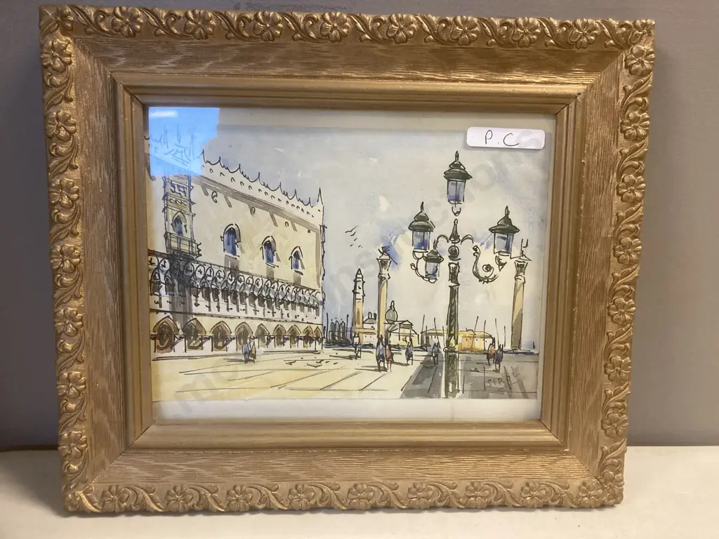 Framed Artwork Signed By The Artist In Antique Frame Image 1++