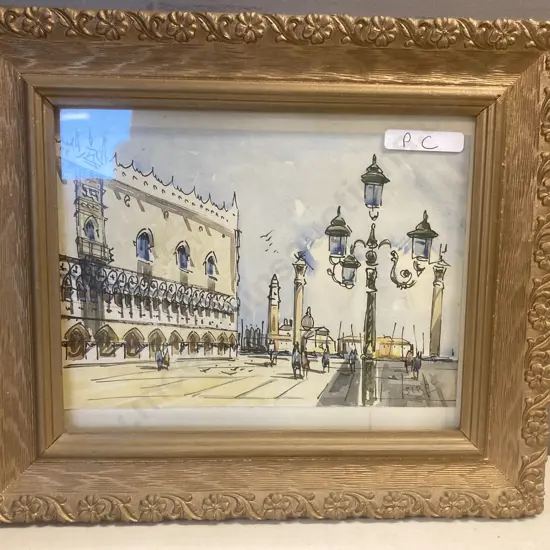 Framed Artwork Signed By The Artist In Antique Frame