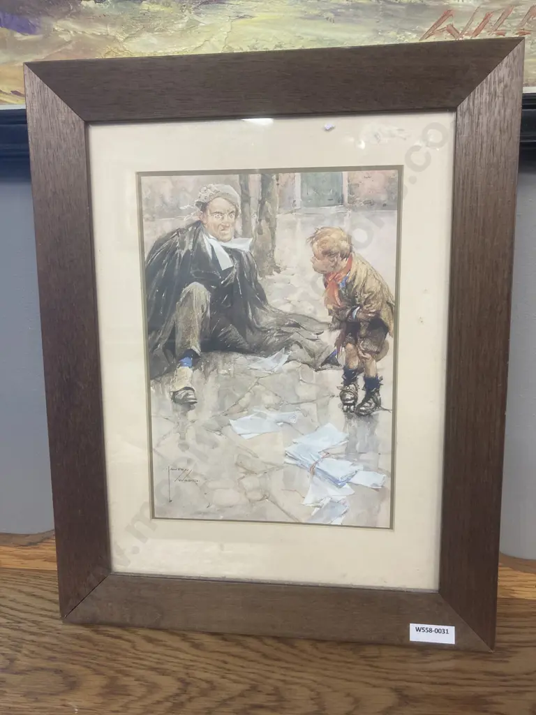 Vintage Framed Glazed "Counsel's Opinion" Lawson Wood Print, 41 x 32.5cm Image 1++
