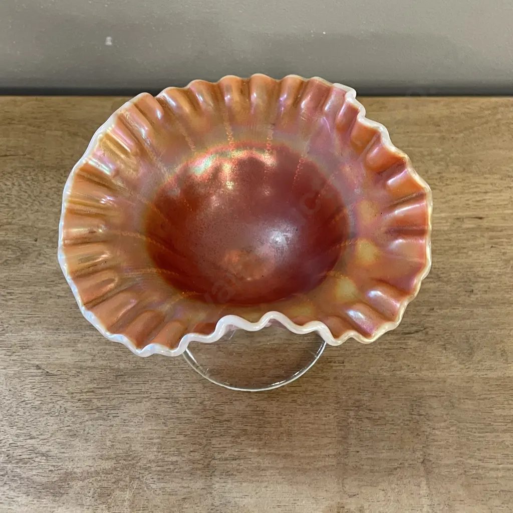 Vintage Antique Fluted Glass Compote Image 1++