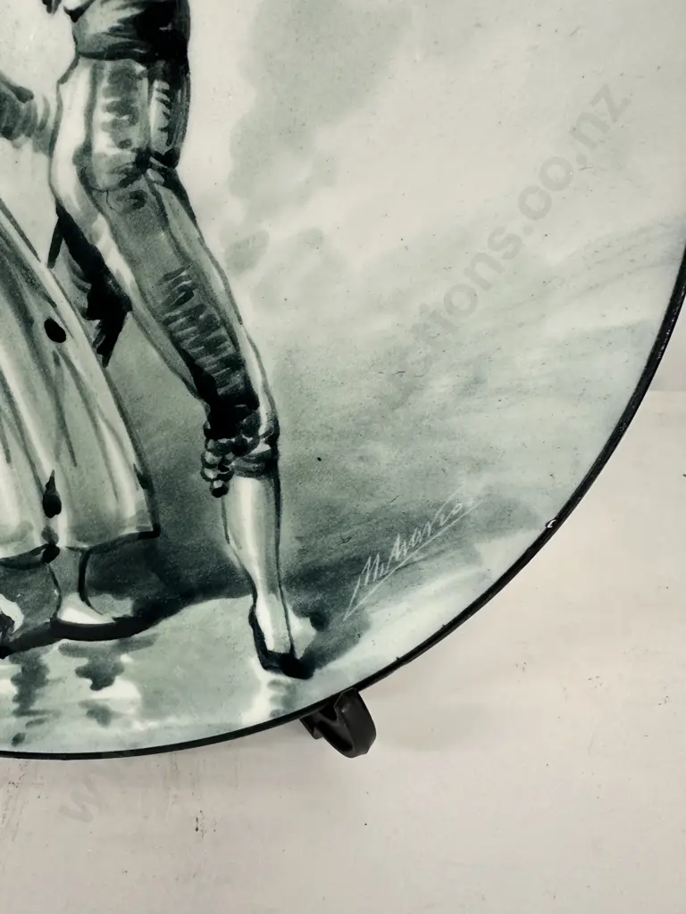 Spanish Handpainted Wall Plate, Flamenco Couple, Signed, Dia31cm Image 1++