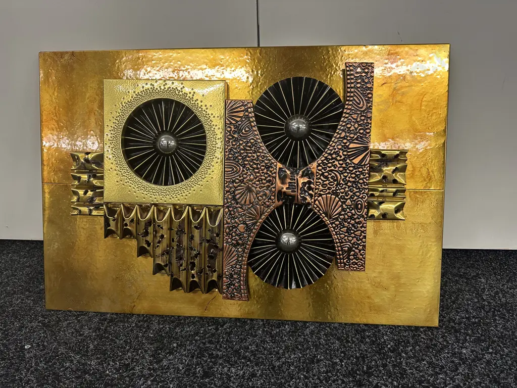 Wall Art Mixed Media Theme Copper & Brass Coloured Detail Image 1++
