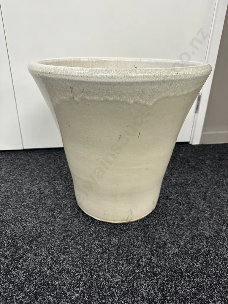 Cream Glazed Terracotta Planter 41 x 45cm Image 1++