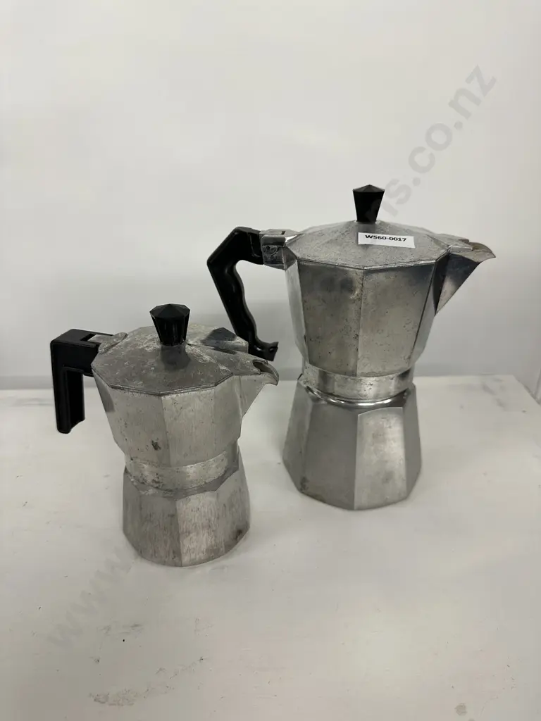Vintage Italian Bialetti Moka Express 1 Cup Stovetop Espresso Coffee Maker & Valia Espresso Stovetop Coffee Maker Image 1++