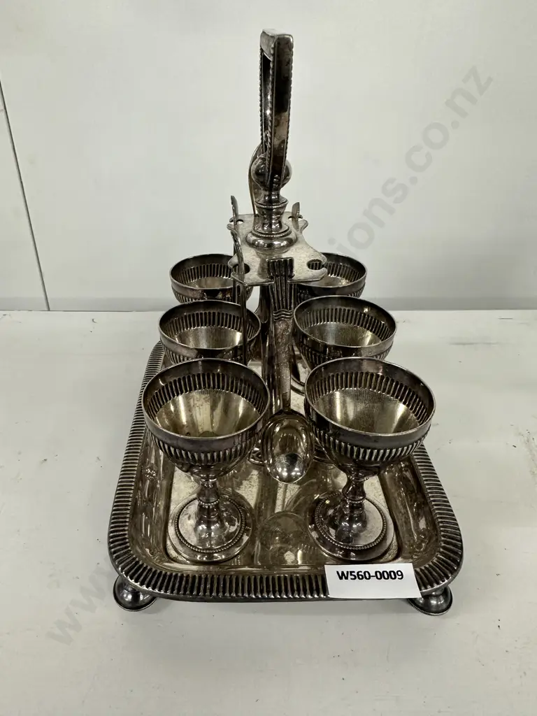 Vintage Walker & Hall EP Egg Cup Set With Spoons Image 1++