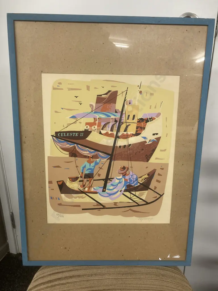 Framed Etching by Hugo Yonzon Jr. (1924 - 1994) Untitled Hand Signed , 189 / 222, 56 x 41cm Image 1++