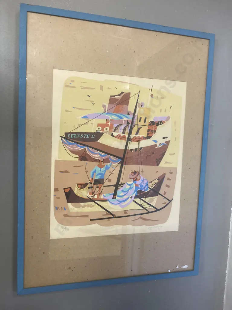 Framed Etching by Hugo Yonzon Jr. (1924 - 1994) Untitled Hand Signed , 189 / 222, 56 x 41cm Image 1++