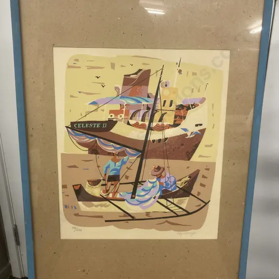 Framed Etching by Hugo Yonzon Jr. (1924 - 1994) Untitled Hand Signed , 189 / 222, 56 x 41cm