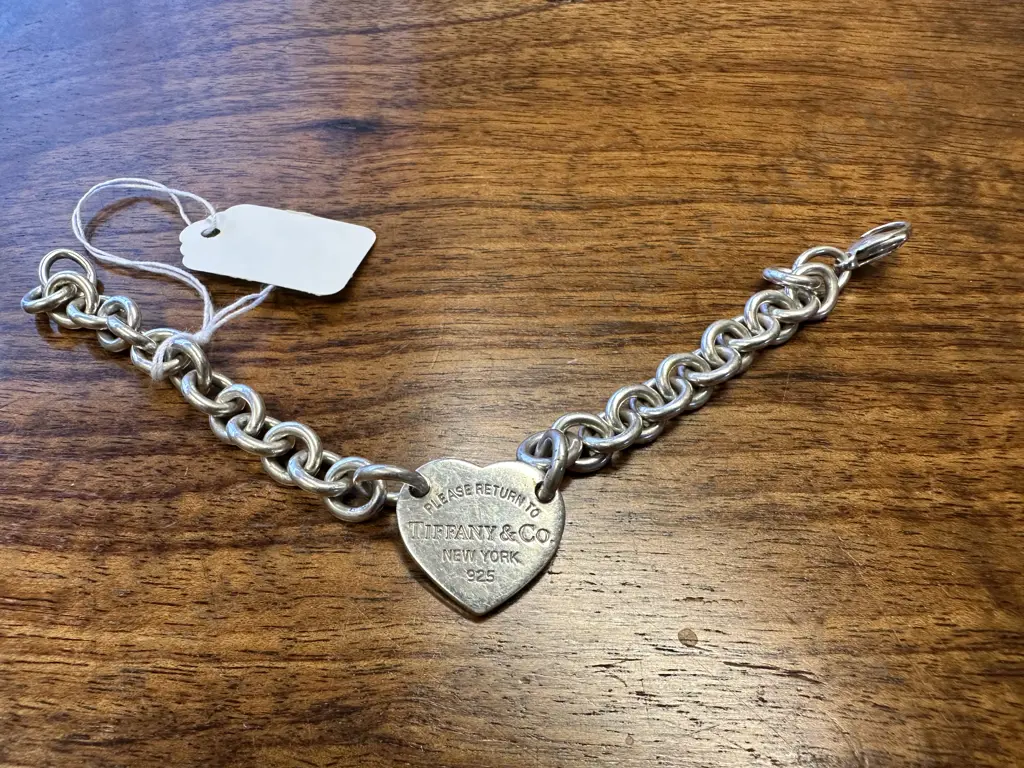 925 Bracelet With Tiffany & Co New York Love Heart Pendant (As Found) Image 1++