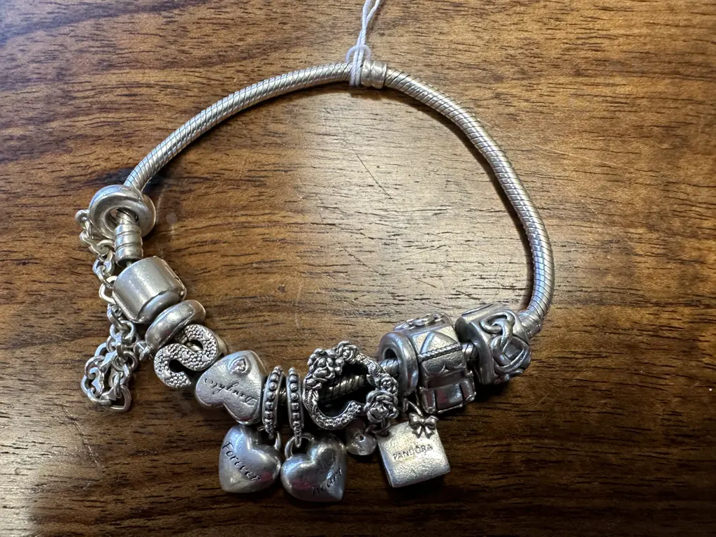Pandora Style Bracelet With Assorted Charms, Pandora Charm, Some 925 Image 1++