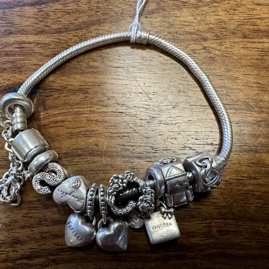 Pandora Style Bracelet With Assorted Charms, Pandora Charm, Some 925