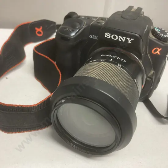 Sony Alpha DSLR-A350 Camera With a Sony DT 18-70mm F3.5-5.6 Lens (Has Battery But No Charger)