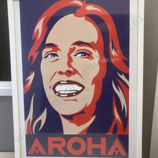 Jacinda Ardern Aroha Framed Print by Weston Frizzell, 73 x 53cm
