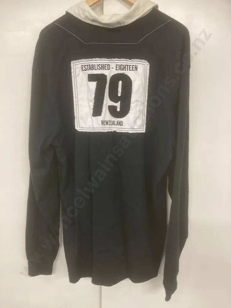 Rugbytech Harry NZ Rugby Shirt RT326 Black / White Sz 3XL Image 1++