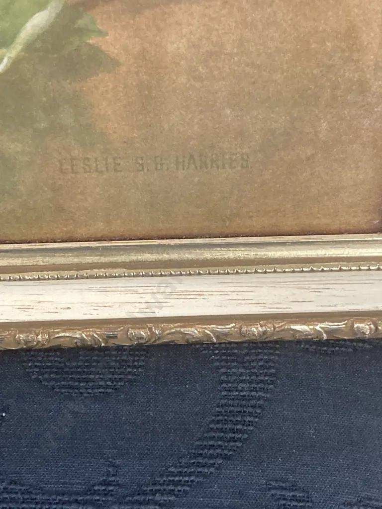 Vintage Framed Glazed Leslie S.G. Harries Roses Still Life Print, 51 x 36cm Image 1++