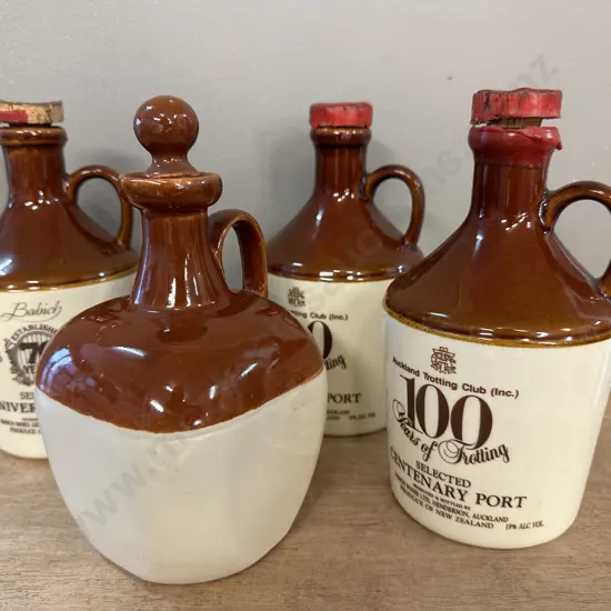 Lot of 4 Assorted Stoneware Decanters