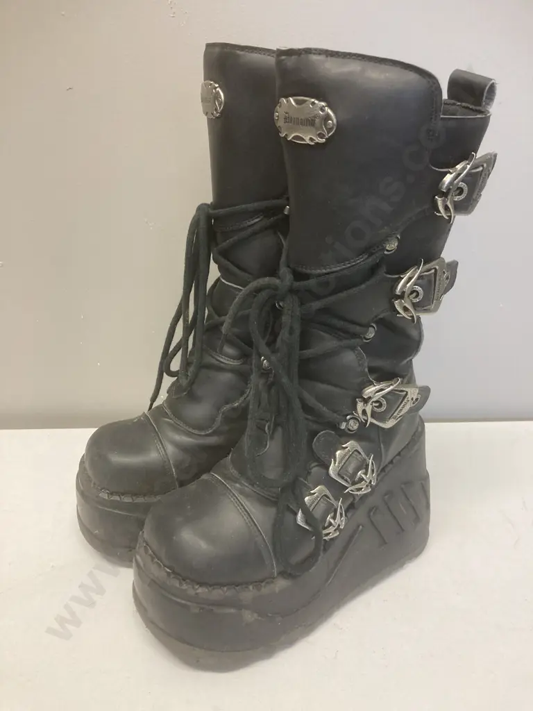 Demonia Wedge Platform Boots (Well Used) Image 1++