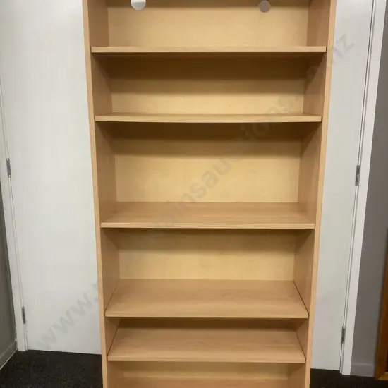 Bookcase, 4 Adjustable Shelves, 1 Fixed Shelf, Tawa Effect, H181 W80 D30cm