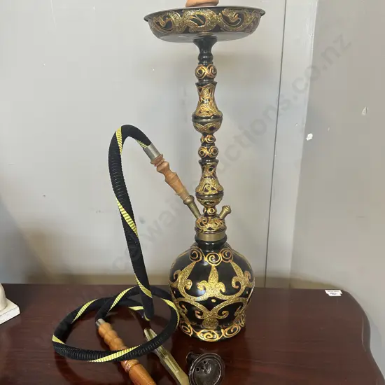 Hookah Shisha Black With Gilding Detail