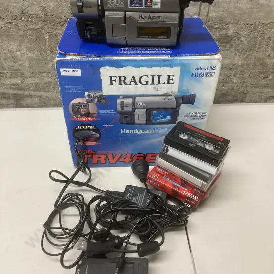 Sony CCD-TRV46E Video Camera Recorder, Tapes, Leads, Charger Etc, 2.5" LCD Screen, 330x Digital Zoom