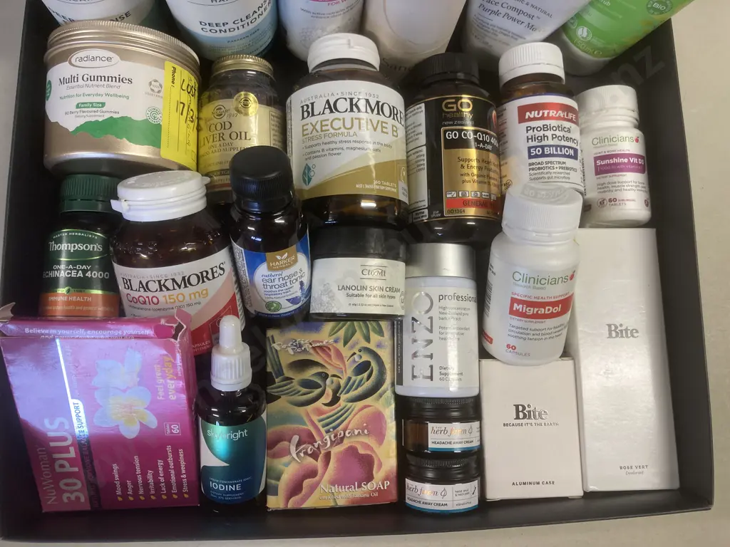 Box lot Assorted Supplements, Health & Beauty Products Image 1++