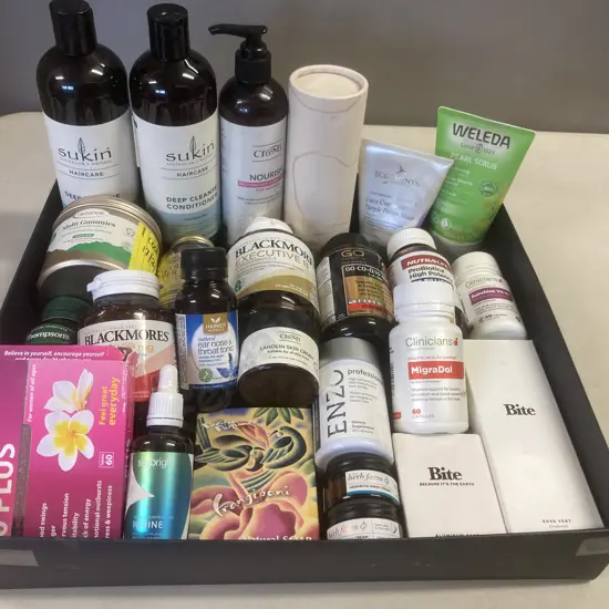 Box lot Assorted Supplements, Health & Beauty Products