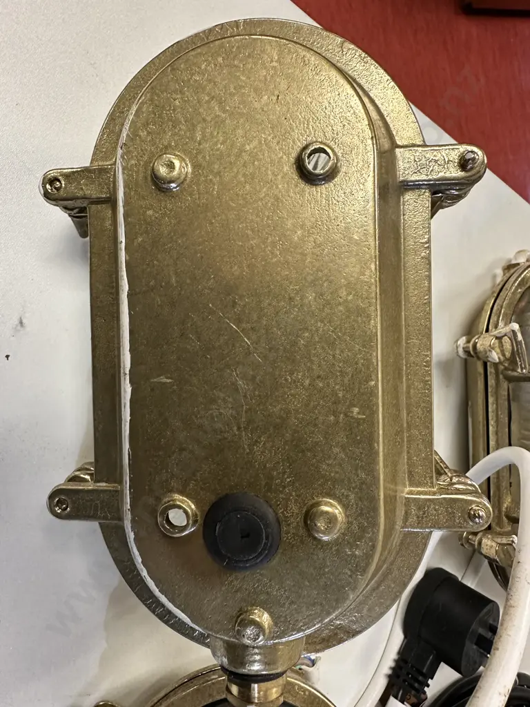 Brass And Glass Bulk Head Wall Lights Image 1++