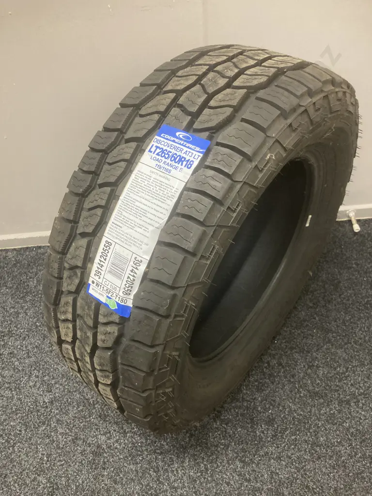 As New Tyre - CooperTires Discover AT3 LT LT265/60R18 Load Range E 119/116S Image 1++