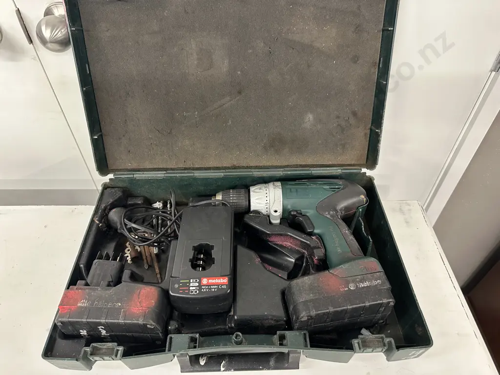 Heavy Duty 18V Metabo Drill, With Pair of 2.4Ah Batteries & Charger In Moulded Pastic case Image 1++