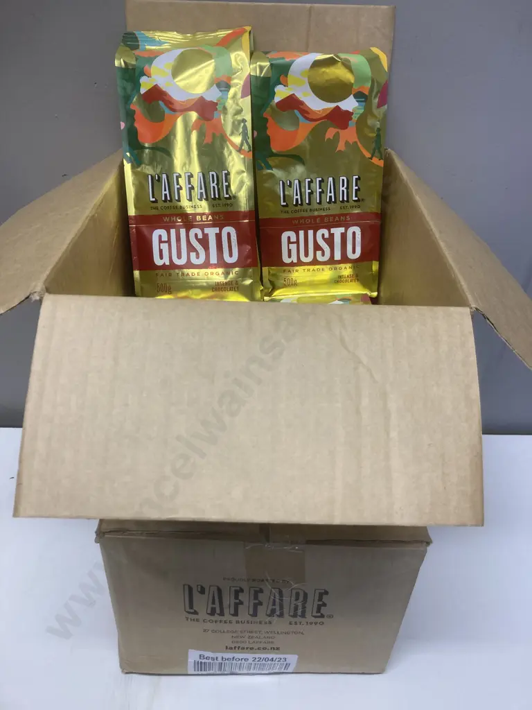 L'Affare Gusto Coffee Beans, 16 x 500g Packs (BB 22/04/2023) Image 1++