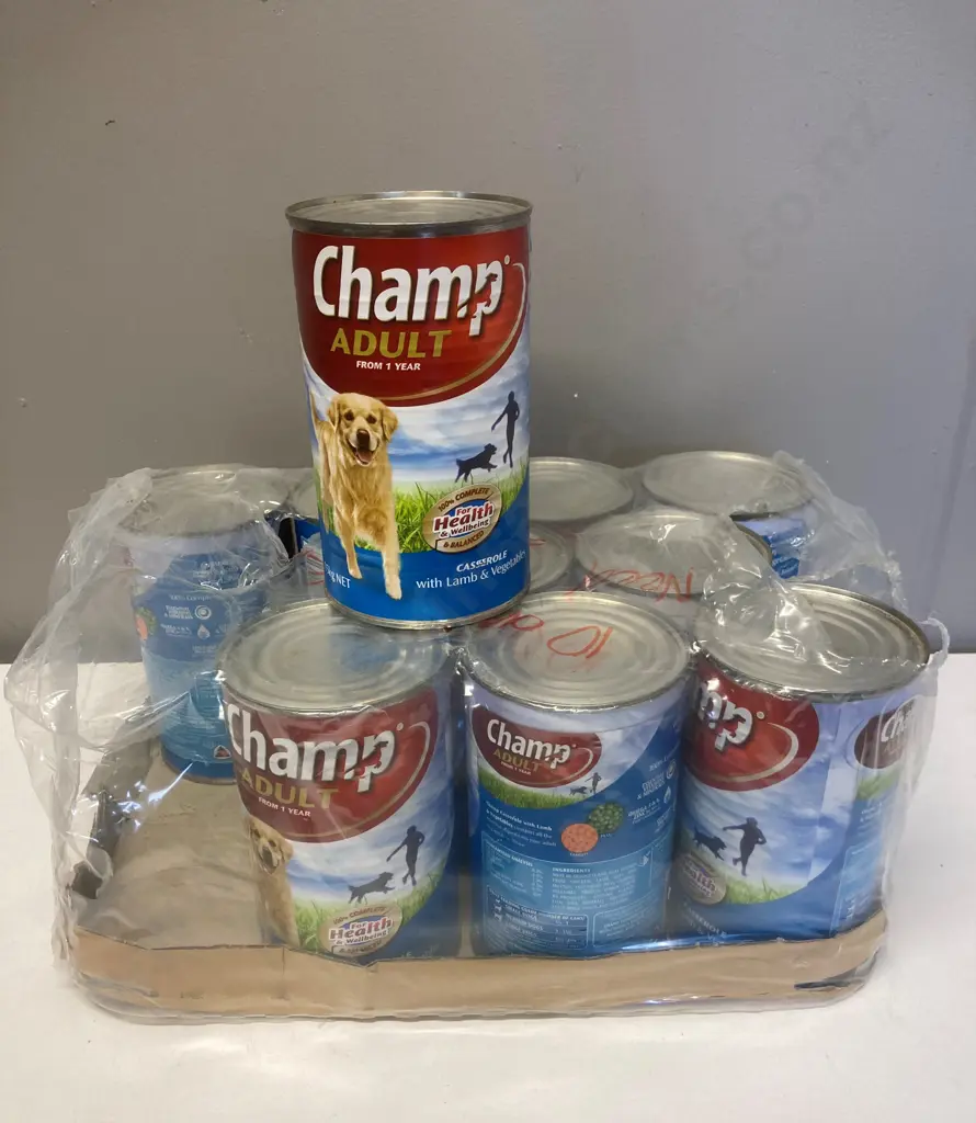 Lot of 10 x 1.15Kg Tins of Champ Adult Dog Food Image 1++