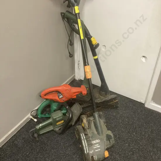 Ozito 1400W Lawn Edger, GMC & B&D Line Trimmers, Three Electric Hedge Trimmers