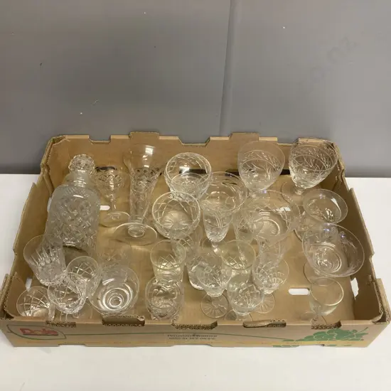 Box lot Assorted Crystal